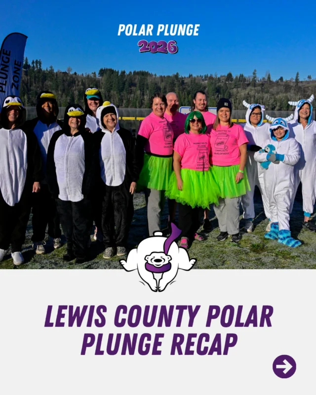 Lewis County, you did it! 🎉The FIRST plunge of the 2026 season is officially in the books, and what a way to kick things off. 💙

110 plungers took the leap at Mayfield Lake Park on January 24, raising over $16,000 for Special Olympics Washington athletes statewide. From the nervous energy at check-in to the collective screams hitting the water to the triumphant celebrations after - you showed up BIG. 🌊💪

Thank you to every plunger, volunteer, donor, and supporter who made this happen. You set the tone for an entire season. This is what Being Bold and Getting Cold looks like. 💙

Check out upcoming plunge dates at PolarPlungeWA.com.❄️

#PolarPlungeWA #SpecialOlympicsWA #InclusionForAll