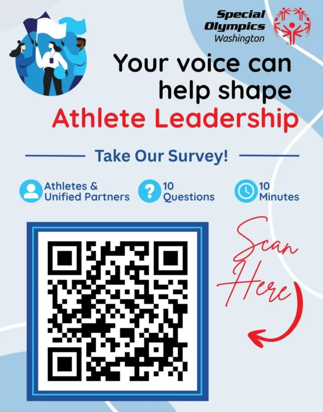 Your voice matters!

Special Olympics Washington is working on a plan to grow Athlete Leadership — and we want to hear from YOU.

Athletes and unified partners: click the link in our bio to take our short survey and help shape what comes next.

#AthleteLeadership #SpecialOlympicsWA #NothingAboutUsWithoutUs