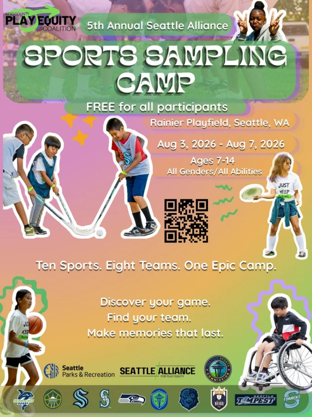 There's a sport for everyone, you just have to find it!

Join us for the 5th Annual Seattle Alliance Sports Sampling Camp, where kids ages 7–14 can try a variety of sports, build confidence, make new friends, and discover what they love, all in a fun, inclusive environment.

📍 Rainier Playfield, Seattle
📅 August 3–7
💚 FREE to attend
✨ Open to all genders and all abilities

Click the link in our bio to register!