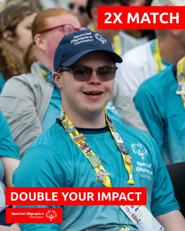 Today is your last opportunity to double your impact.

Thanks to a generous 2X Match from The Coca-Cola Company, every gift will go twice as far to help Special Olympics Washington athletes train, compete, lead, and thrive.

Help us finish strong and create more opportunities for athletes with intellectual and developmental disabilities across Washington. 

Click the link in our bio to make your gift today!
