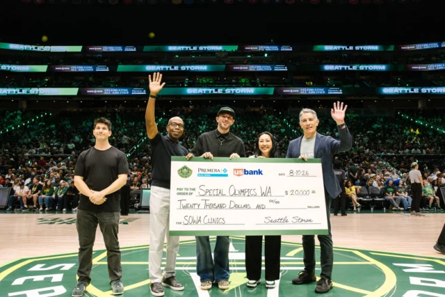 Still smiling after an incredible night with the @SeattleStorm!

We shared some of our favorite moments from Celebrating All Abilities Night earlier this week, but we have even more to celebrate.

During the game, @usbank and @premera presented Special Olympics Washington with a joint $20,000 contribution to support our athletes and programs across the state! We are incredibly grateful for their continued commitment to inclusion and creating opportunities for people of all abilities.

The night was also extra special as members of our Special Olympics USA Games delegation and other Special Olympics Washington athletes were recognized in front of a packed Climate Pledge Arena and felt the love from Storm fans throughout the building. ❤️

A huge thank you to U.S. Bank, Premera Blue Cross, and the Seattle Storm for helping make this such a memorable celebration of inclusion, community, and the power of sport.

And a Storm win to top it all off? What a night!

Photo credit: Seattle Storm